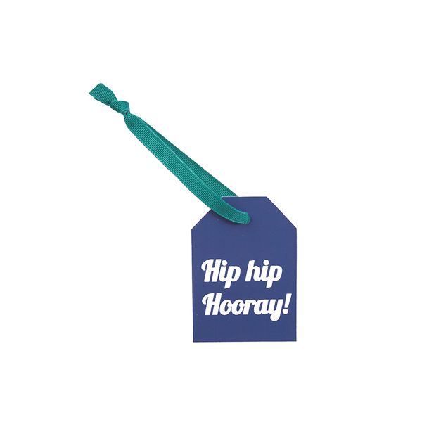 Hang Tags - Colorful - Blue "Hip hip hooray!" (Qty 4)