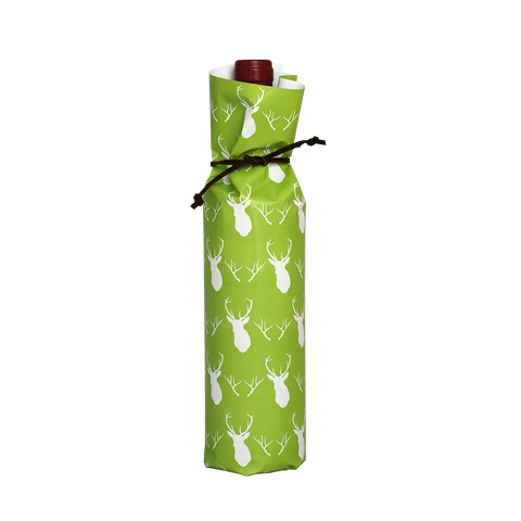 Bottle Wraps - Green Antlers (Qty 4)