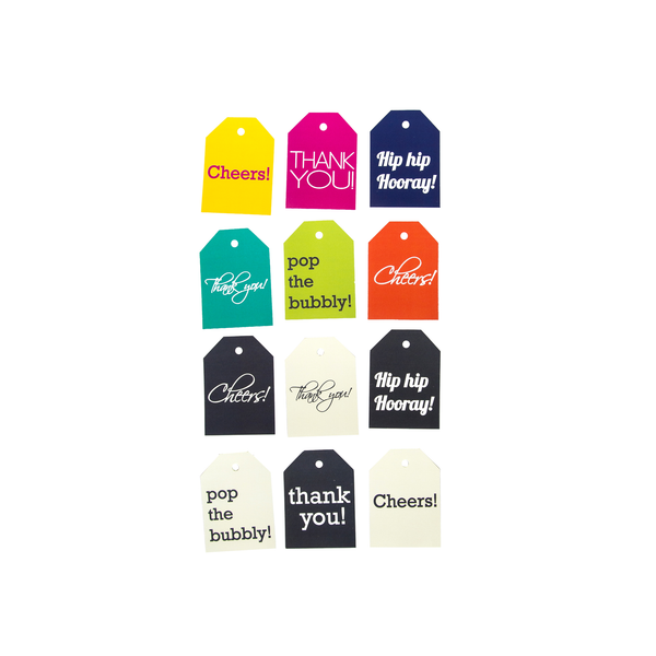 BEST VALUE: Assorted Hang Tags - both Colorful and Cream & Grey collections (Qty 24)