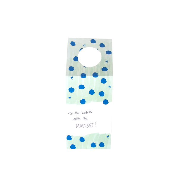 Neck Card - Teal with Navy Dots (Qty 4)