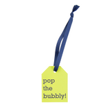 Hang Tags - Colorful - Lime "Pop the bubbly!" (Qty 4)